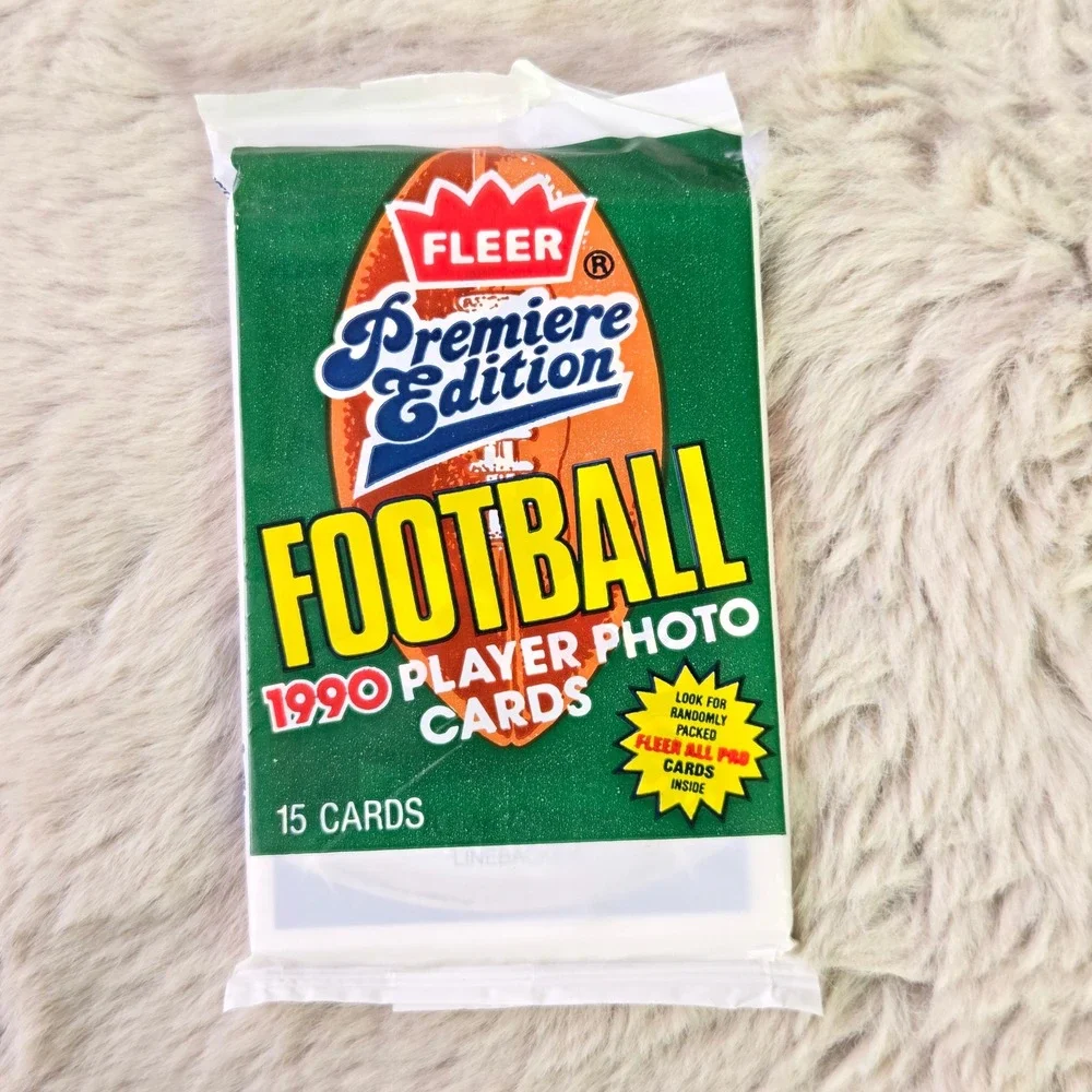 1990 Fleer Premiere Edition Football Cards 3 Sealed Wax Packs 15 Cards Each NFL